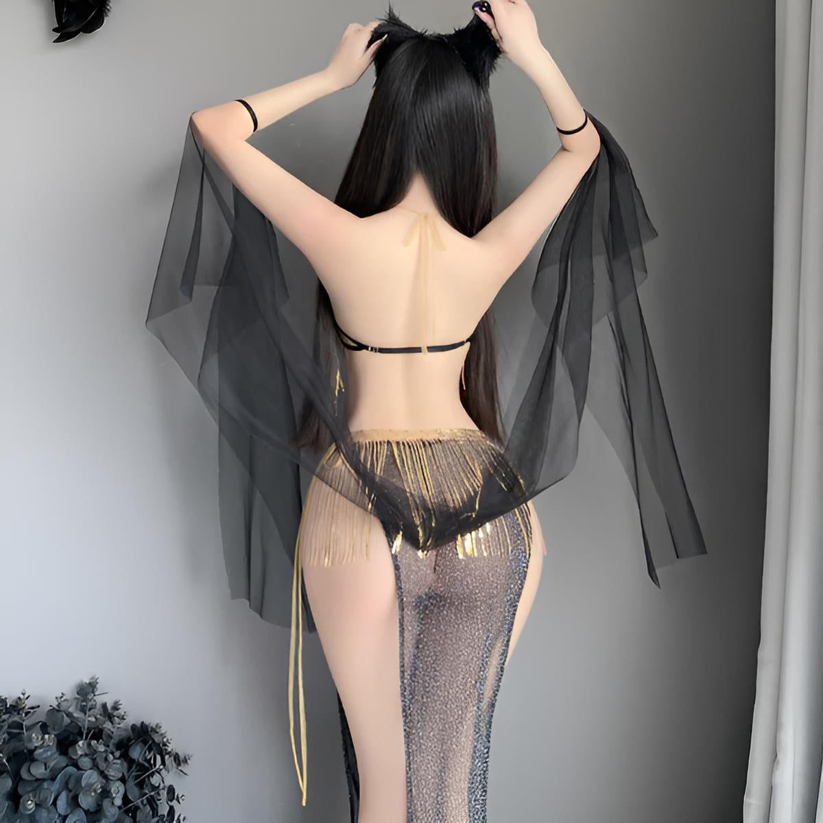 Golden Goddess Fringe Lingerie Set