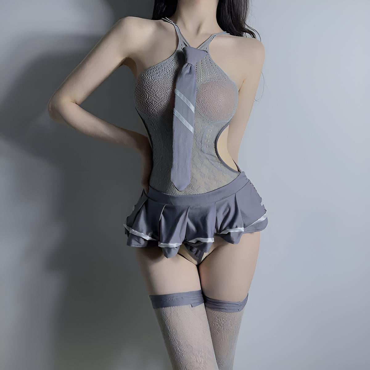 Schoolgirl Lingerie Mini Skirt Set