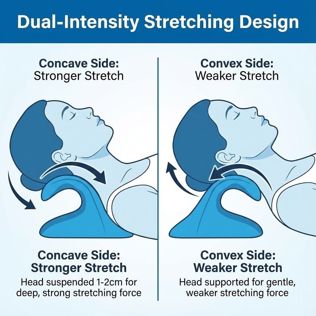 Cervical Neck Traction Device & Stretcher - Magnetic Acupressure Pillow for TMJ, Tech Neck & Shoulder Pain Relief (8 Min/Day)