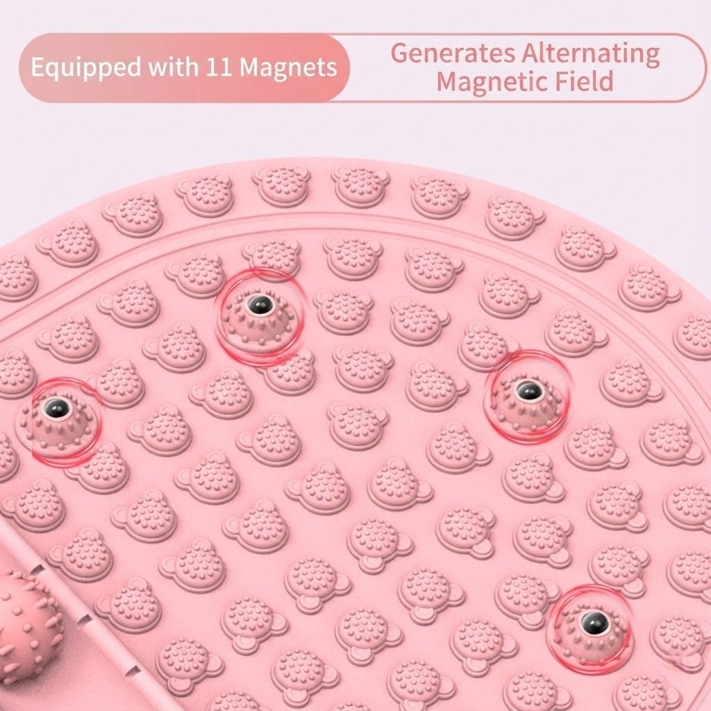 Soft Silicone Magnetic Acupressure Mat with Rolling Massage Ball - Pain-Free Reflexology Pad for Plantar Fasciitis, Slow Jogging & Foot Relief (Anti-Slip)