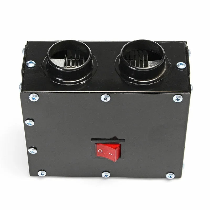 Heavy-Duty Metal 12V Car Heater & Defroster - Industrial Furnace with Extension Hoses (2-Hole or 4-Hole Edition)