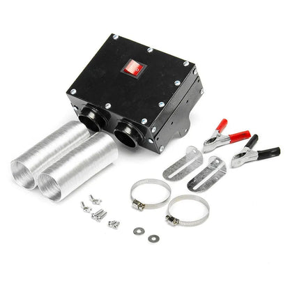 Heavy-Duty Metal 12V Car Heater & Defroster - Industrial Furnace with Extension Hoses (2-Hole or 4-Hole Edition)