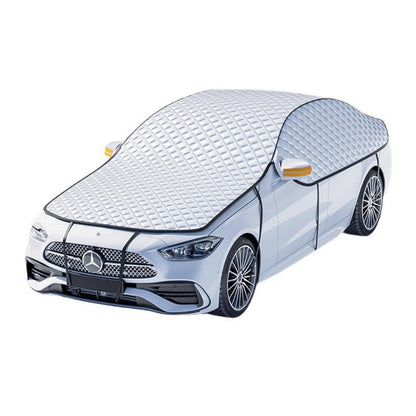 Premium Quilted Car Snow Cover - 360° Full Protection (Roof, Sides, Windshield) - Heavy Duty Winter Shield