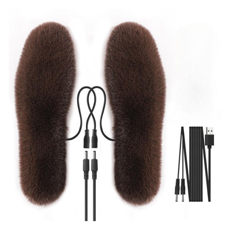 Cozy Sherpa Heated Insoles - USB Electric Foot Warmers - Fluffy Faux Fur Boot Liners