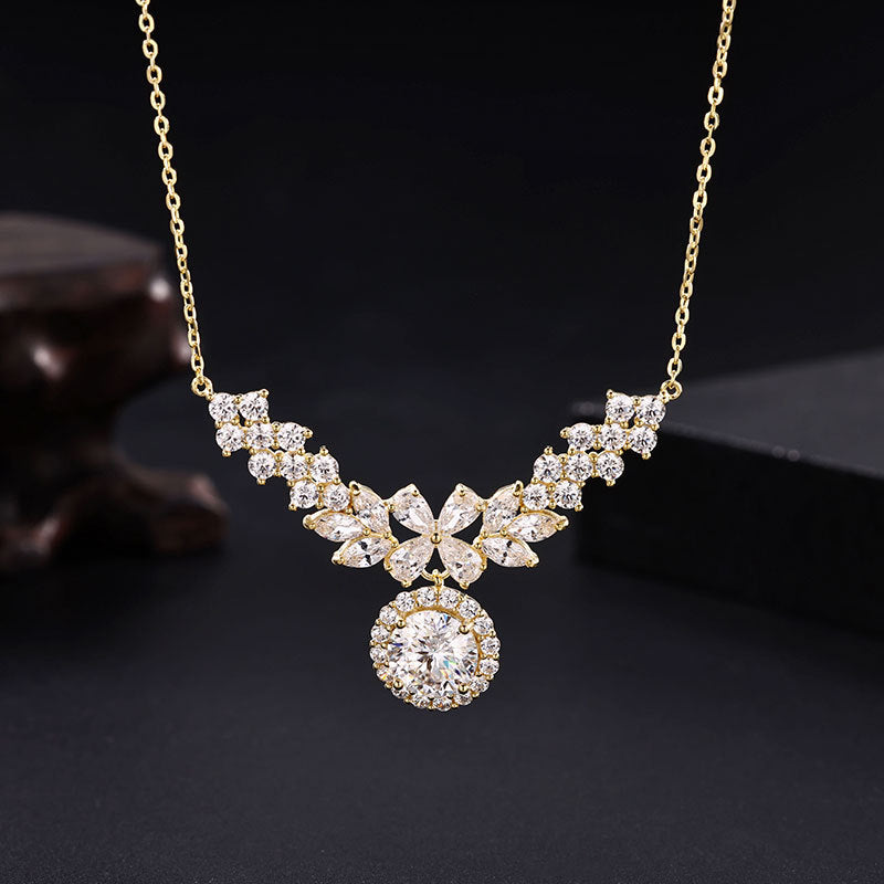 BloomLight Moissanite Cluster Necklace