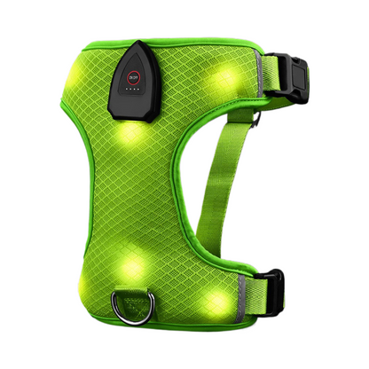 Safety Glow LED Dog Harness - USB Rechargeable Reflective Vest - No-Pull Mesh Design (3 Flash Modes)