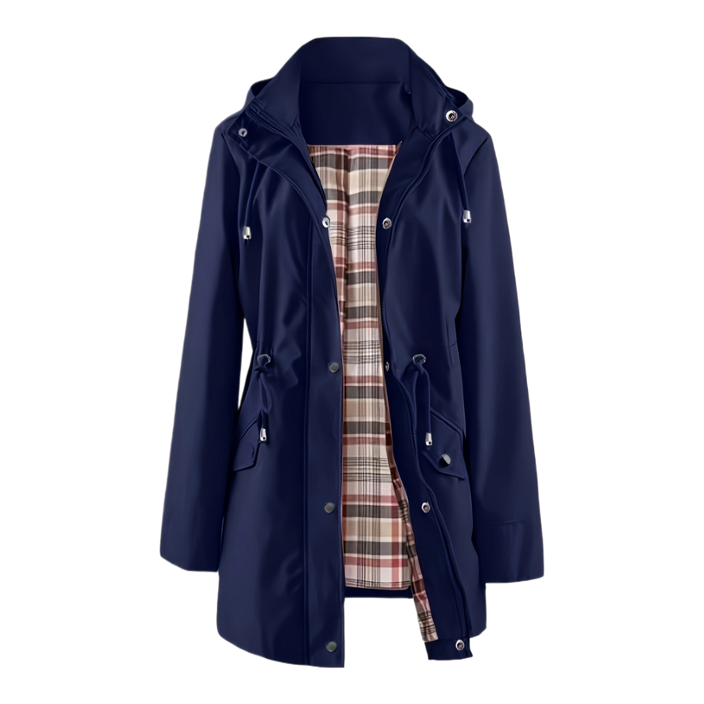 Women’s Plus Size Lightweight Hooded Windbreaker - Adjustable Waist & Zipper Pockets (All-Weather)