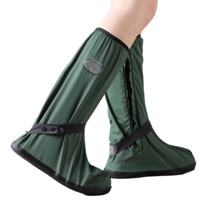 Rugged High-Top Waterproof Shoe Covers - Heavy Duty Reusable Rain Boot Protectors with Non-Slip Sole & Reflective Strip