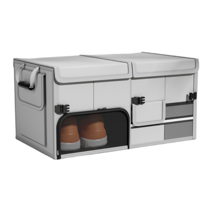 Collapsible Car Trunk Organizer with Lid – 60L Large Capacity Storage Box with Shoe Pocket (Waterproof Oxford Cloth)