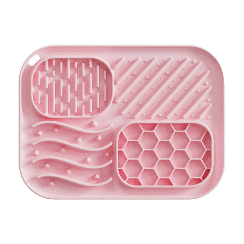 4-Zone Calming Lick Mat for Dogs & Cats – Anxiety Relief Slow Feeder Pad (Food-Grade Silicone)