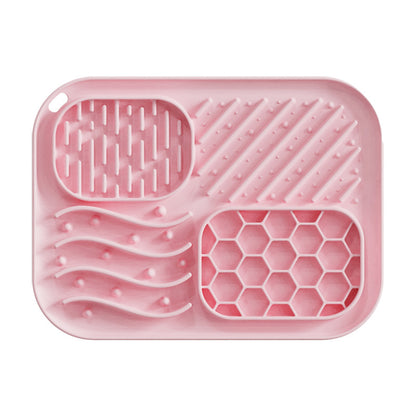 4-Zone Calming Lick Mat for Dogs & Cats – Anxiety Relief Slow Feeder Pad (Food-Grade Silicone)
