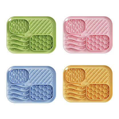 4-Zone Calming Lick Mat for Dogs & Cats – Anxiety Relief Slow Feeder Pad (Food-Grade Silicone)