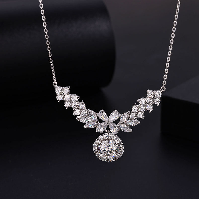 BloomLight Moissanite Cluster Necklace