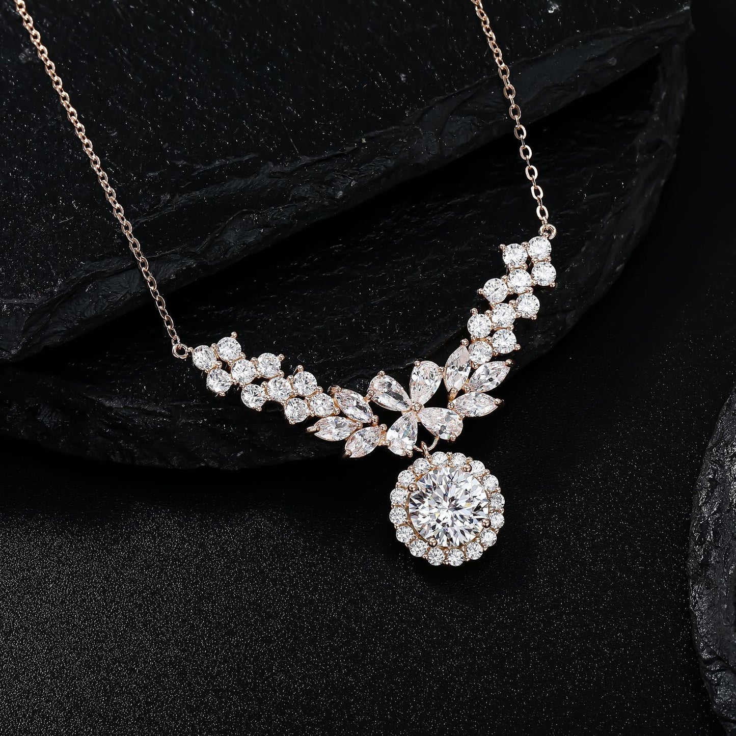 BloomLight Moissanite Cluster Necklace
