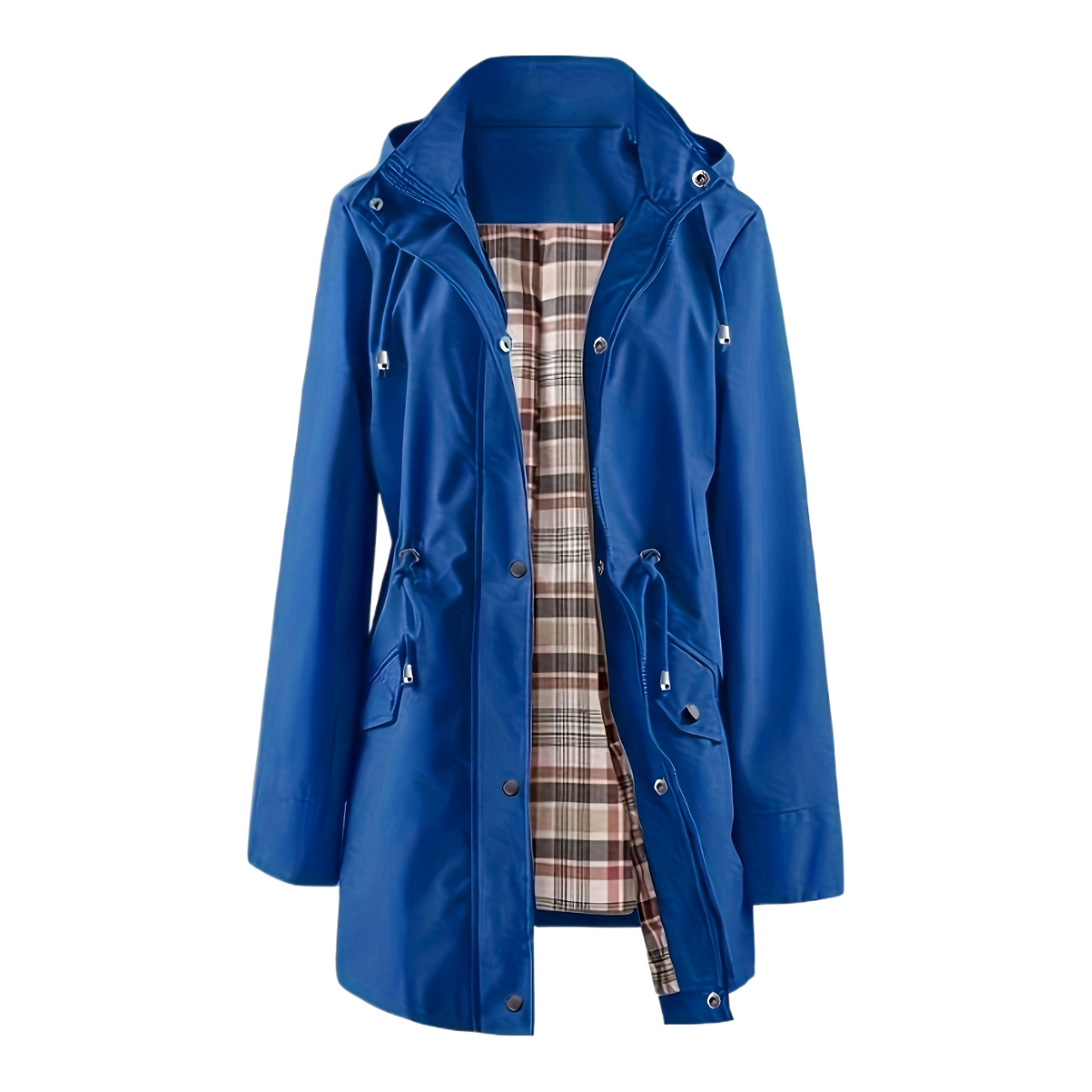 Women’s Plus Size Lightweight Hooded Windbreaker - Adjustable Waist & Zipper Pockets (All-Weather)