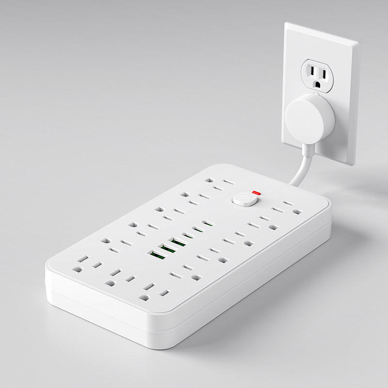 19-in-1 Power Strip Tower – 13 AC Outlets + 6 USB Ports (3 USB-C) – Ultra-Thin Flat Plug Desktop Charging Station