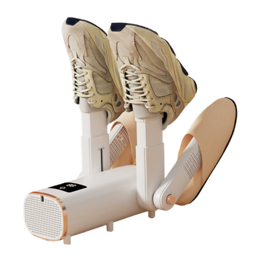 Electric Shoe & Boot Dryer with UV Sanitizer - Foldable Footwear Warmer with Extendable Arms & 120-Min Timer (Eliminates Odors & Bacteria)