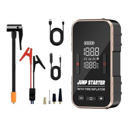 4-in-1 Car Jump Starter & Air Compressor - 8000mAh Portable Battery Booster - 150PSI Digital Tire Inflator (Gas & Diesel)