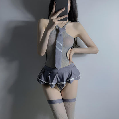 Schoolgirl Lingerie Mini Skirt Set