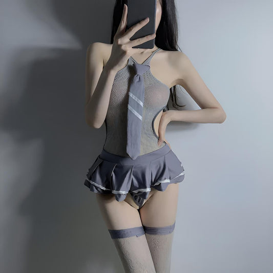 Schoolgirl Lingerie Mini Skirt Set
