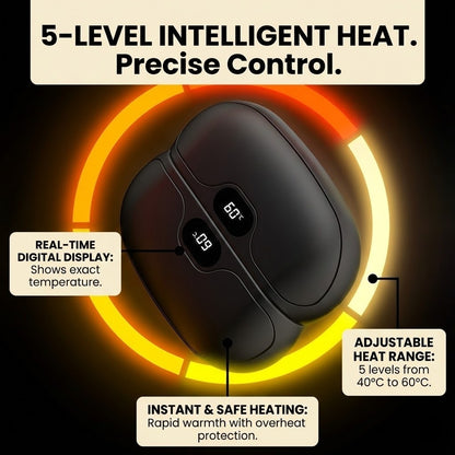 2-in-1 Magnetic Hand Warmer & Power Bank - 5000mAh Electric Heater - Split Design with Digital Display (Fast Charging)