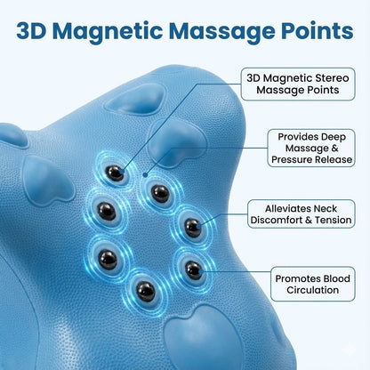 Cervical Neck Traction Device & Stretcher - Magnetic Acupressure Pillow for TMJ, Tech Neck & Shoulder Pain Relief (8 Min/Day)