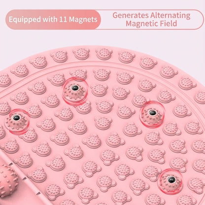 Soft Silicone Magnetic Acupressure Mat with Rolling Massage Ball - Pain-Free Reflexology Pad for Plantar Fasciitis, Slow Jogging & Foot Relief (Anti-Slip)