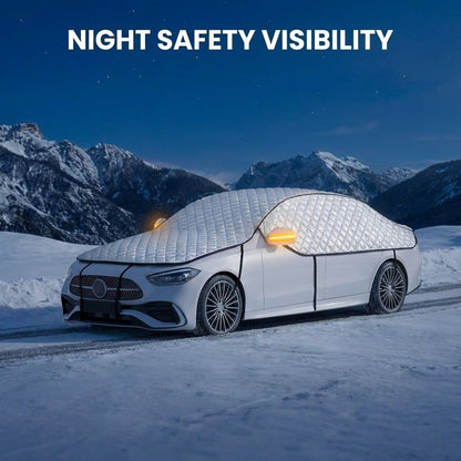 Premium Quilted Car Snow Cover - 360° Full Protection (Roof, Sides, Windshield) - Heavy Duty Winter Shield