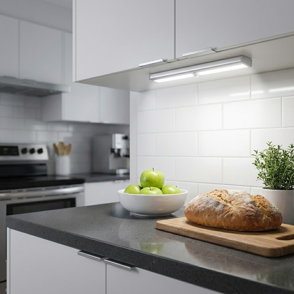 Wireless Motion Sensor LED Cabinet Light - Magnetic USB Rechargeable Night Light for Wardrobe, Kitchen & Hallway (10 LED)