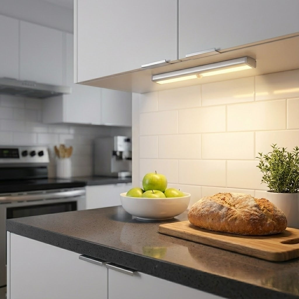 Wireless Motion Sensor LED Cabinet Light - Magnetic USB Rechargeable Night Light for Wardrobe, Kitchen & Hallway (10 LED)