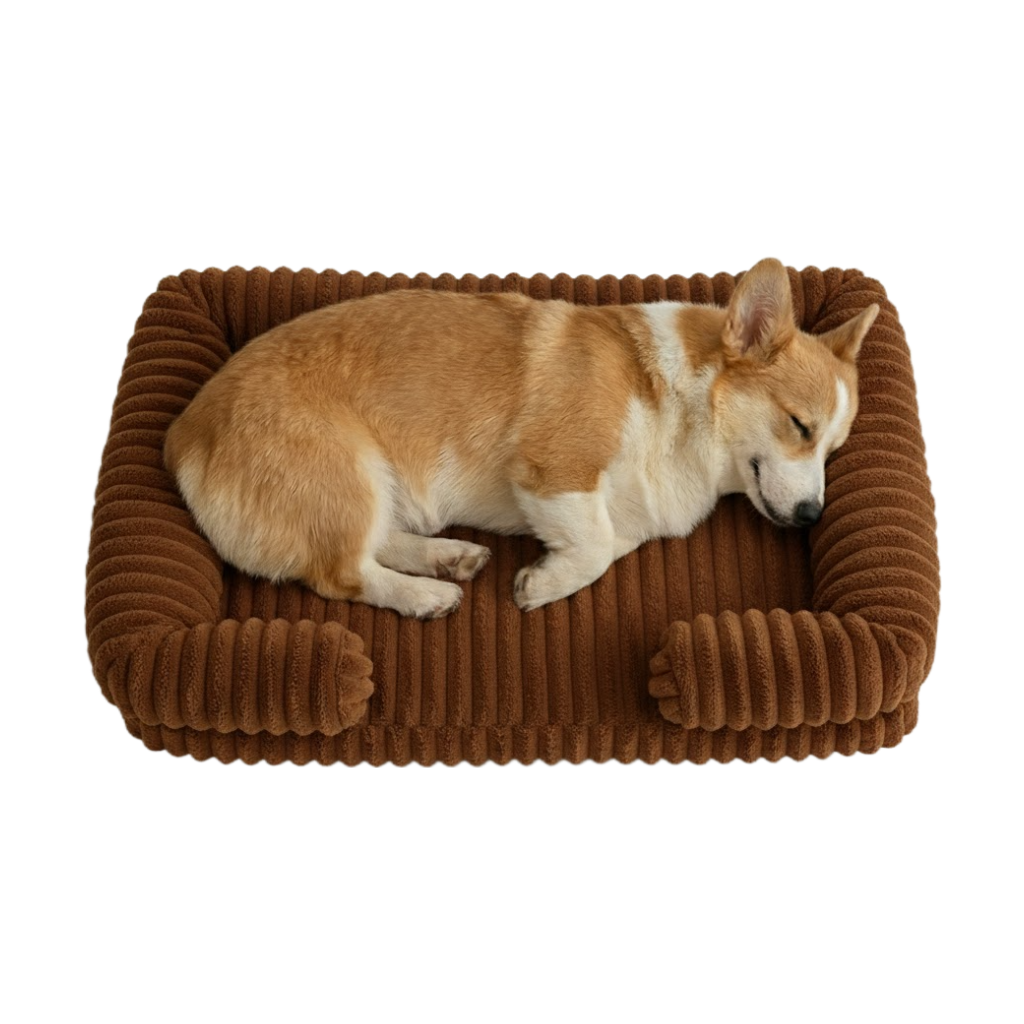 Ultra-Soft Calming Pet Sofa Bed – Warm Winter Plush with Removable Washable Cover (Orthopedic Bolster Support)